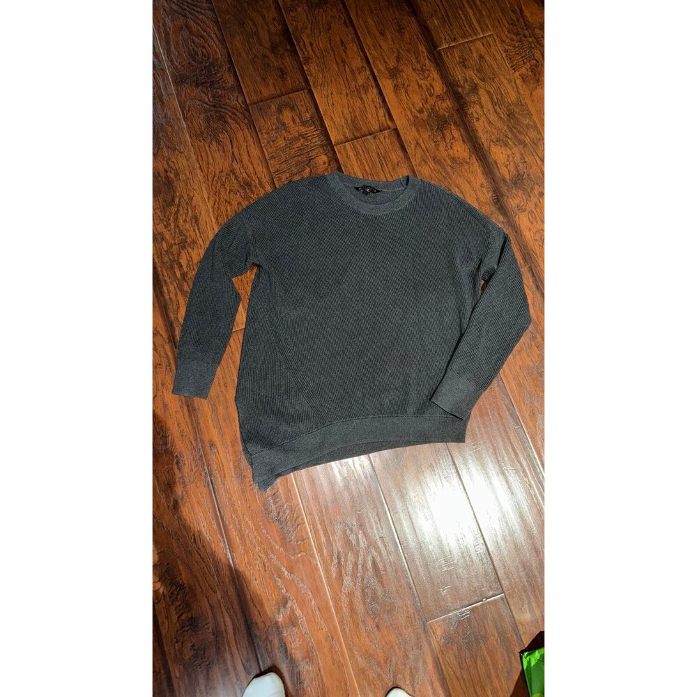 Athleta Women's Gray Knit Pullover Sweater M Asymmetrical Hem Casual